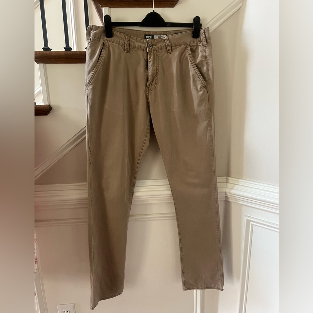 BKE MENS KHAKI CASUAL STRAIGHT JAKE SLACK